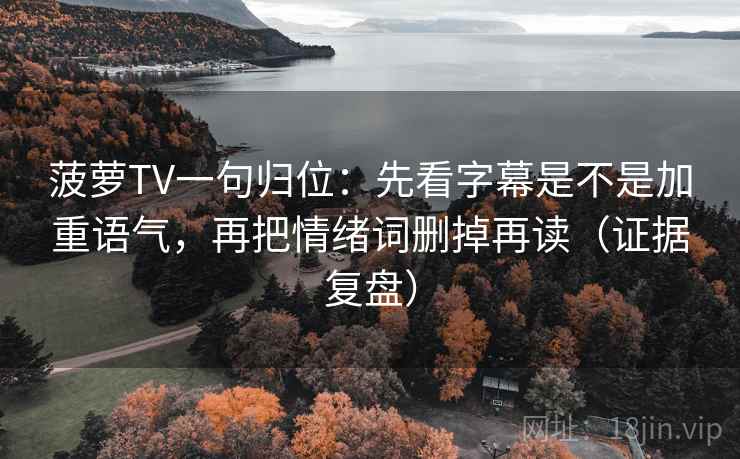 菠萝TV一句归位：先看字幕是不是加重语气，再把情绪词删掉再读（证据复盘）