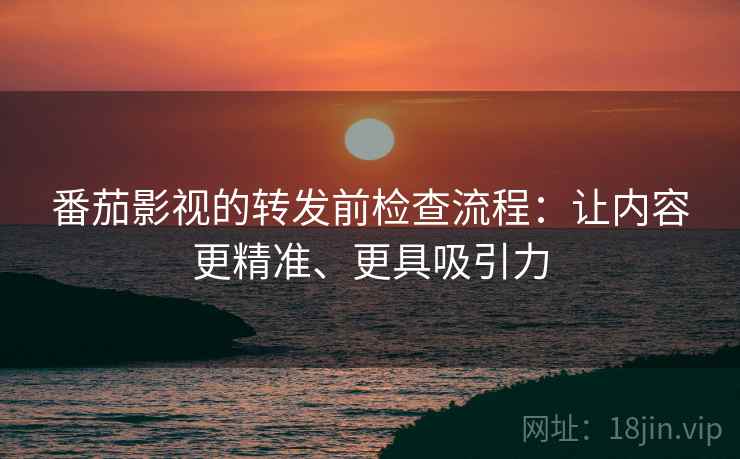番茄影视的转发前检查流程：让内容更精准、更具吸引力